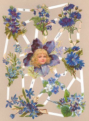 Blue Flower Girl EF Scraps