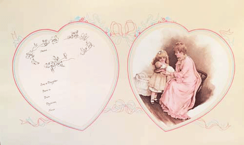 Double Hearts Birth Certificate