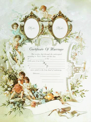 Oval Photo Marriage Certificate