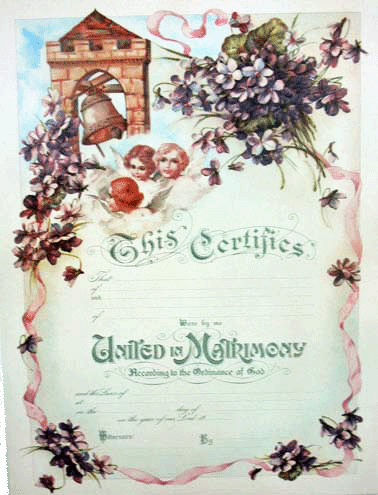 Violets Marriage Certificate
