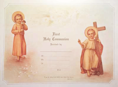 First Holy Communion Certificate