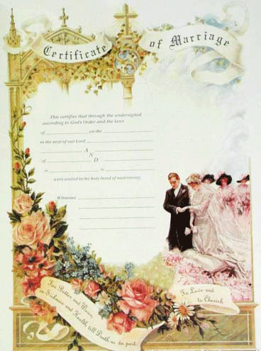 Bride & Groom Marriage Certificate