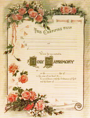 Pink Roses Marriage Certificate