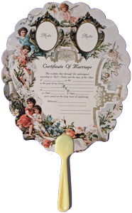 Certificate of Marriage Handle Fan