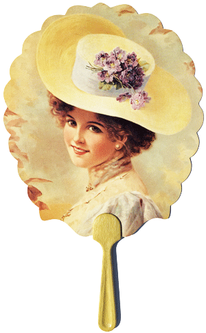 Lavendar Lady Handle Fan