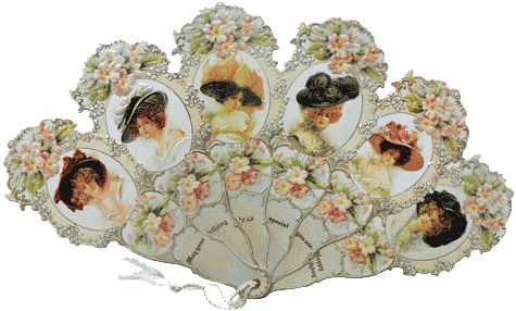 Victorian Ladies Birthday Victorian Fan Greeting Card