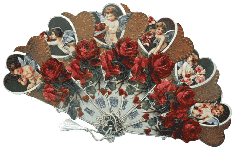 Cherubs A Token of Love Victorian Fan