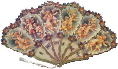 Cupid Token of Love Victorian Fan