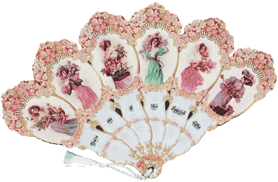 Victorian Ladies w/Flowers Victorian Fan