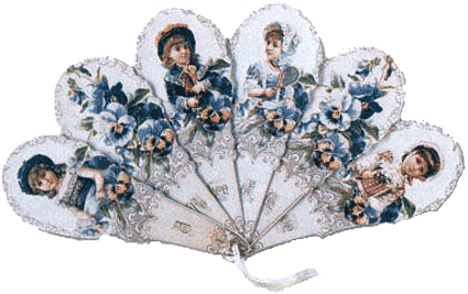 A Token of Love Pansies Victorian Fan Greeting Card