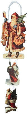 Old Fashioned Santa Greeting on a Ribbon