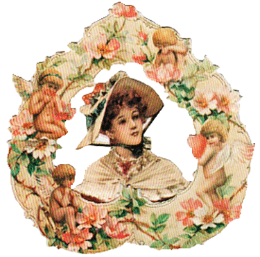 Victorian Lady in Heart Die Cut Card