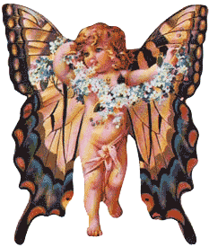 Cherub Butterfly Easel Back Card