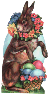 Rabbit w/Wreath Easel Back Card