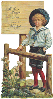 Victorian Boy by Fence Card