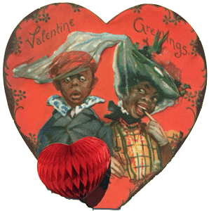Valentine Greetings Heart Honeycomb Black Couple