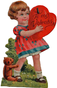 Girl Holding Heart Easel Back Card