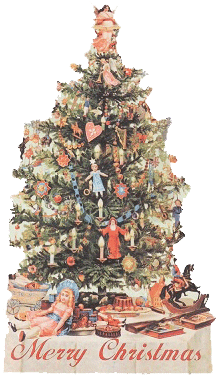Victorian Christmas Tree Die Cut Card