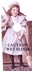 Caution Wet Floor Knob Note
