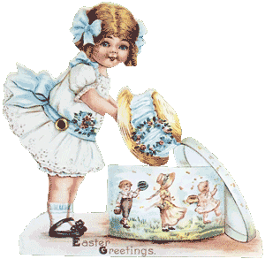 Girl Hatbox Movable Greeting