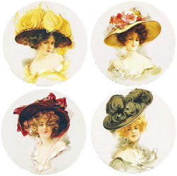 Victorian Ladies in Feather Hats Mirror