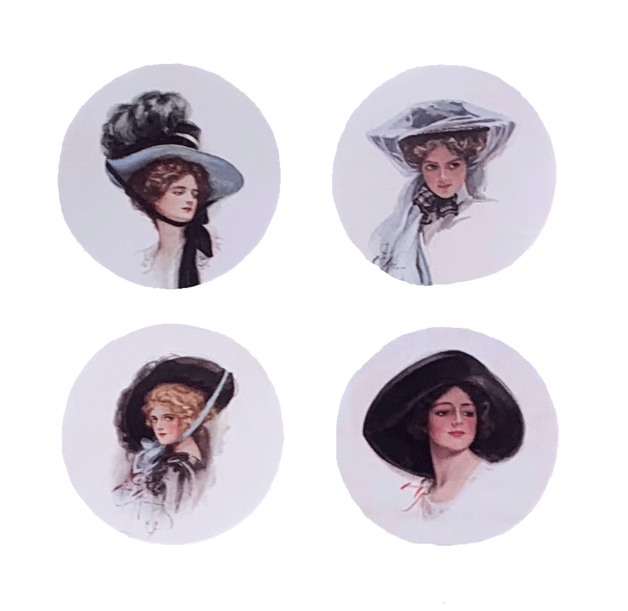 Victorian Ladies in Hats Mirror