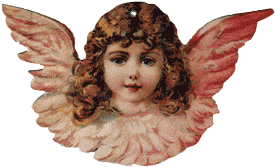 Angel Face Pink Wings Ornament