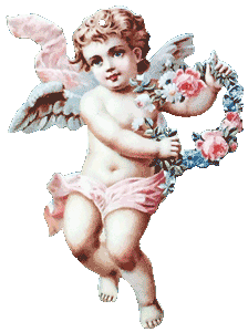 Cherub Holding Floral Wreath Ornament