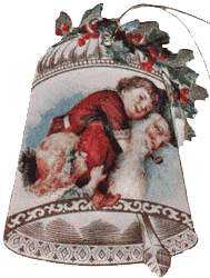 Bell w/Santa & Child Ornament