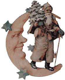 Santa on Moon Ornament