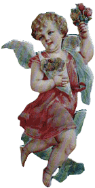 Cupid w/Bouquet Flowers Ornament