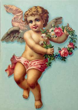 Cherub w/Floral Wreath