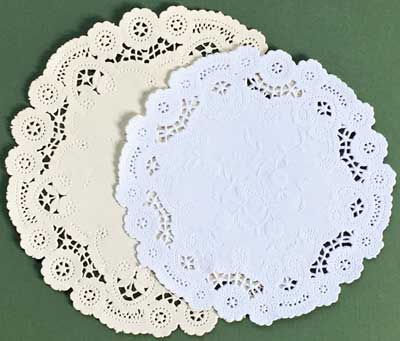 Round White Pale Yellow Princess Paper Lace Doilies
