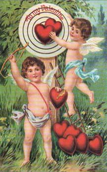 Cherubs & Hearts Postcard