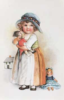 Girl Holding Doll Postcard