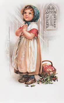 Girl Praying Postcard