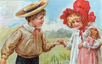 Boy & Girl Postcard