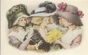 Ladies in Hats Invitation Postcard