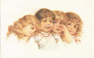 Four Little Girls Postcard