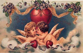 Kissing Cherubs Postcard