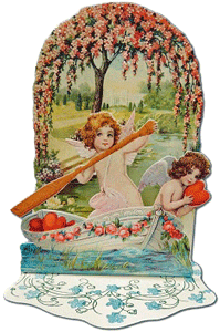 Cupids in a Boat Fold Up Card