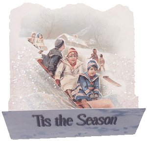 Kids on a Sled Pop Out Card