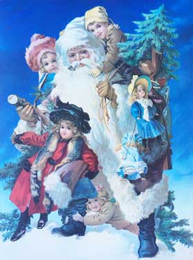 Santa & Friends Print