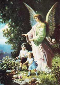 Guardian Angel Children in Meadow