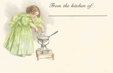 Little Girl Cooking Recipe Cards