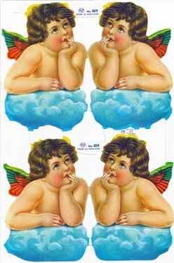 Four Cherubs Thinking on Cloud