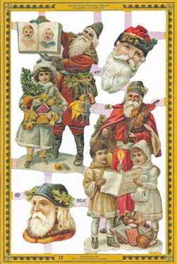 Old-Fashioned Santa & Children Scrap