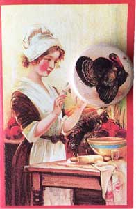 Lady Cooking Button Note Card