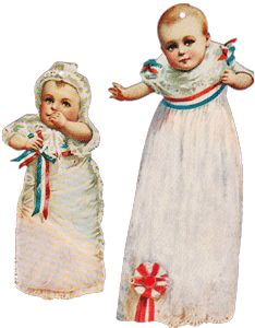 Babies in Gowns Tags