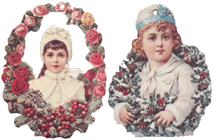 Boy & Girl in Wreath Tags